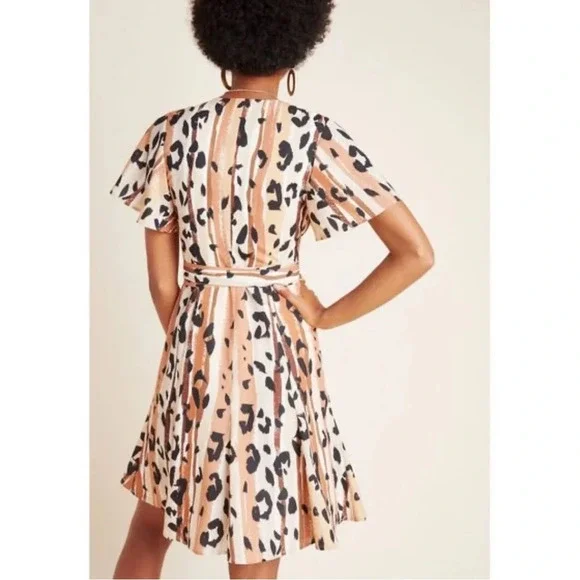Anthropologie Hutch Blaise Leopard  Print Wrap Dress - Picture 3 of 11